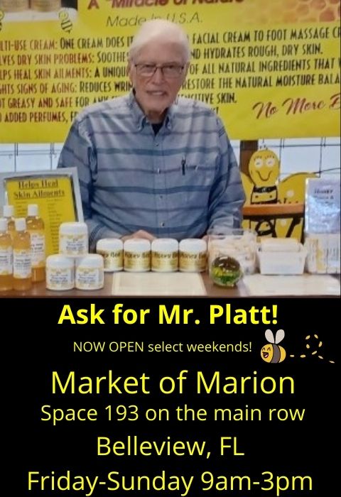 Now Open select weekends at Market of Marion, Space 193 Belleview Friday-Sunday, please call 877-775-2339 to confirm. Press 1 to speak to someone!